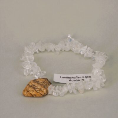 Kristall-Harmonie-Band Landschafts-Jaspis-Fünfeck "AUSDAUER"
